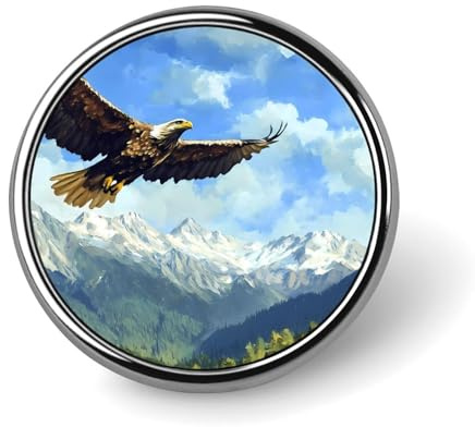 Adler, der über den Bergen schwebt, kleiner runder Button, Anstecknadel, Anstecker für Tasche, 2,5 cm, Hemdzubehör