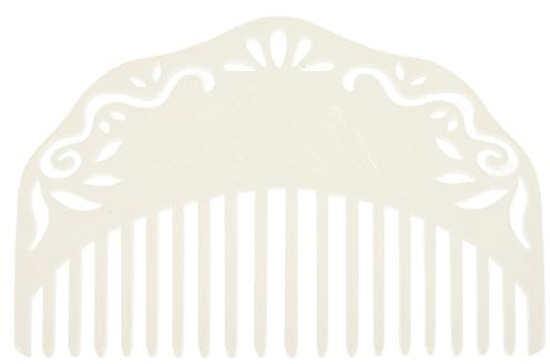 MUCKLILY Peine Lateral Blanco para Peinar Estilo Antiguo Chino de Resina Agarre Cómodo Elegante y Práctico Accesorio Cabello Femenino