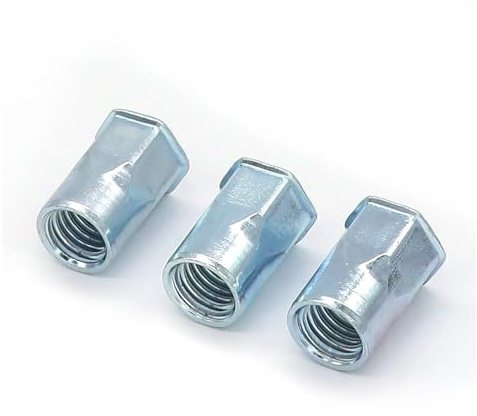 Tuercas remachables hexagonales de cabeza avellanada pequeña, M3, M4, M5, M6, M8, M10, 50/100 unidades, resistentes a la corrosión y al óxido, for orificios ciegos.(M8X50PCS)