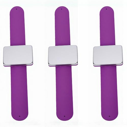 Jectse Magnetisk Stiftkudde Armband, Silikon Magnetisk Stifthållare Armband för Sömnad Quiltning, 3 St Stiftkuddearmband för Hårspännen
