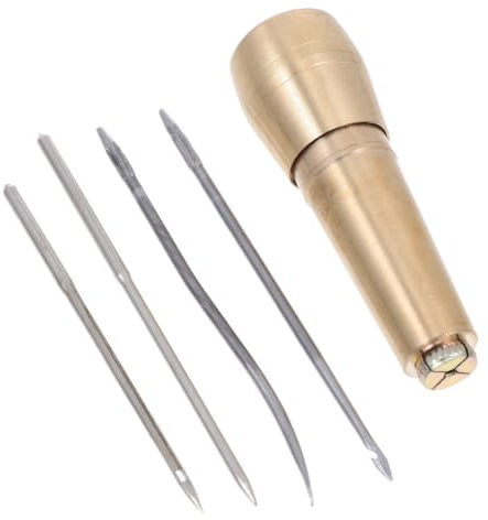 MUSISALY Kit Cucito Punteruolo in Rame Ergonomico per Riparazione Scarpe e Borse, Design Leggero e Manico Comodo per Uso Domestico e Artigianale
