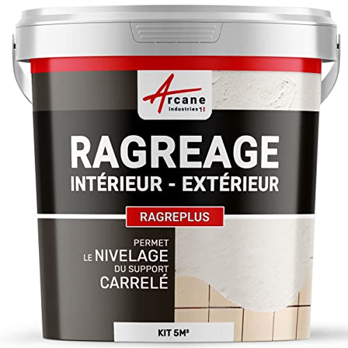 Ragréage Carrelage Mural, Sol, Masque Joints, Avant Béton Ciré 5 m² | Mortier Spatulable, Nivelle Murs et Sols, Masque les Joints, Avant Béton Ciré, Intérieur et Extérieur - Arcane Industries