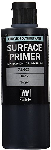 Outletdelocio Vallejo 74602. Bote Pintura Imprimacion Negra de Grano extrafino, para Superficies de plastico o Metal. 200ml