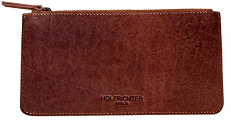 HOLZRICHTER Berlin - Reise Etui aus Leder (No 1-1), Organizer für Reisepass, 12x22x1 cm, 1 Hauptfach, Hülle A6, Camel-Braun