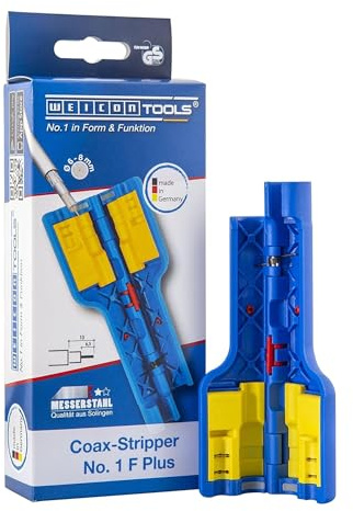 WEICON TOOLS Coax-Stripper No. 1 F Plus für F-Kompressionsstecker | Abisolierwerkzeug für Koaxialkabel, Antennenkabel u.v.m.
