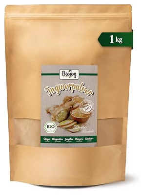 Biojoy BIO Ingwerpulver, Ingwer Wurzel fein gemahlen, 1 kg | Ingwer Powder aus Indien, unbehandelt, Zingiber officinale L.