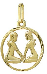 NKlaus Zwillinge Sternzeichen 333 8 Karat Gelbgold 15mm Kettenanhänger Horoskop Zodiak 9151