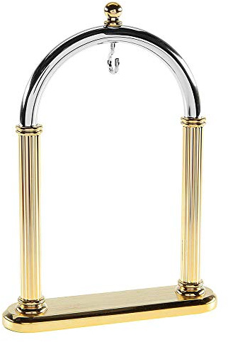 Hermann Jäckle S3 Taschenuhrständer Bicolor Silber Gold für 1 Uhr | Bicolor Uhrenständer für 1 Taschenuhr mit schwerem Standfuß zur sicheren Präsentation und Aufbewahrung
