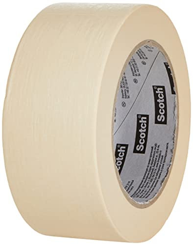Scotch Abdeckband Basic, 48 mm x 50 m, Beige – Universal-Malerkrepp für Abklebearbeiten, Hochwertiges Kreppband für Malerarbeiten und Dekoration