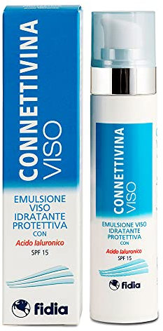 Fidia Farmaceutici CONNETTIVINAVISO - Emulsione Fluida per Idratare la Pelle, con Acido Ialuronico SPF15, Flacone Airless da 50ml