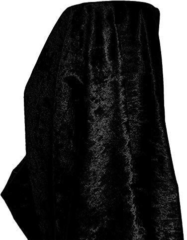 A-Express Stoff Pannesamt Sanft Samt Karneval Bekleidung Kostüm Dekostoff Gardinenstoff Schneiderei Stoff 140cm Breite - 1 Meter 100cm x 140cm Schwarz