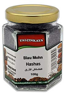 Yalçinkaya - Blau Mohn - 100g - Blaumohn Ganze Samen - Backmohn - Gewürze im Glas - Premium