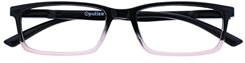 OPULIZE SEE Blaulichtfilter Lesebrille für Damen Herren, Blendfreie UV400-Schutz Federscharnier Anti-Müdigkeit, Rechteckiger Rahmen, Computerbrillen Gaming, Rosa +0,00