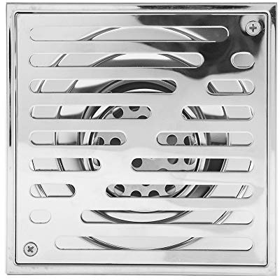 Edelstahl Bodenablauf 150 x 150 mm | Mesh Gitter mit Sieb Design Geruchssperre Insektenschutz für Garage Keller Küche