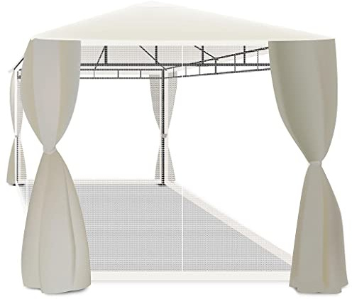 Beusi - gazebo da giardino 3x2 mt in ferro con telo di copertura in poliestere, 4 tende laterali e 4 zanzariere con cerniere e lacci