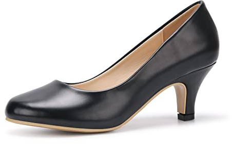 Dam Pumps stilettklack höjd 6 cm sko bekväm klack, sexiga pumpar bröllop fest arbete, svart, 42 EU