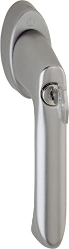 HOPPE BREST Fenstergriff mit Zylinderschloss Secu100+Secustik 90°, 7x32-42mm, Simil Inox F9, Ref. 10765103