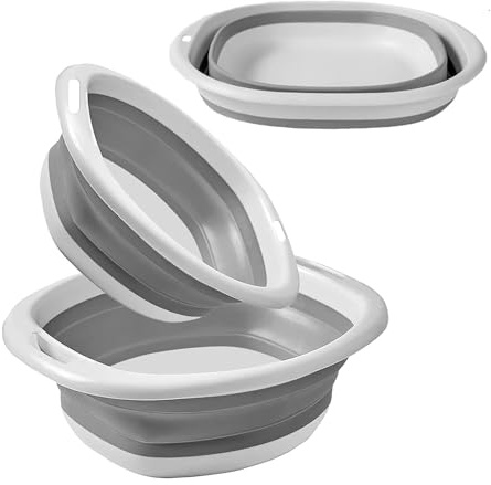 ZatRuiZE Square Folding Hand Wash Basin 4L Collapsible Washing Up Bowl Portable Washbasin Multi-Functional Outdoor Travel Water Storage Basin