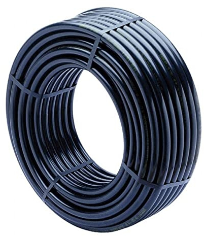 Tubo a goccia 16 mm liscio cieco. Tubo di irrigazione a goccia. Tubo antigoccia in polietilene da 50 metri e 16 millimetri senza gocciolatori, colore: nero