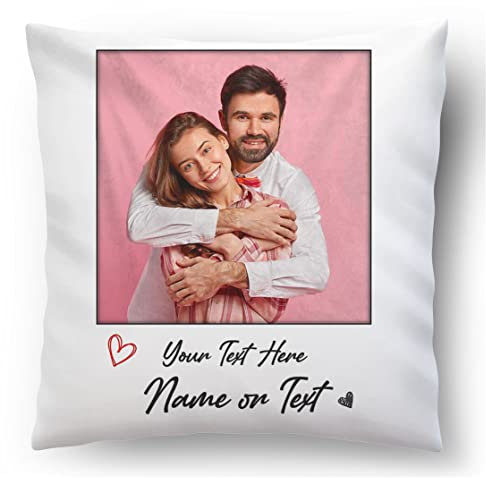 Ferocity Personalisiertes FOTOGESCHENK mit eigenem Foto (45 x 45 cm) Foto-Kissen mit Fotos & Text Bedrucken Zum Jahrestag, Geburtstag, Valentinstag (mit Füllung) Foto Frame [091]