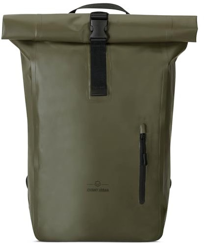 Johnny Urban Waterproof Backpack Men & Women Green - Conor - Cycling Roll Top Rucksack - Water Resistant Daypack for Uni, Biking, Office - Lightweight with Laptop Compartment