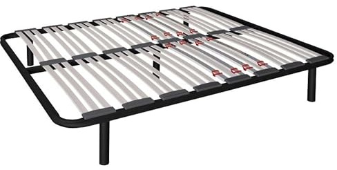 Miroytengo Somier 160x190 cm multiláminas con 7 Patas, con Reguladores Lumbares, Firmeza Adaptable, Tubo 40x30 mm y Laminas de Haya Natural