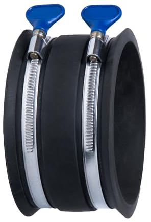 POWERTEC 70369 4 Inch Dust Control Flex Cuff with Adjustable Key Hose Clamps, Hose Connector Rubber Cuff Coupler for Woodworking Dust Collection Fittings, Dust Collector Accessories & Machinery, 1pk