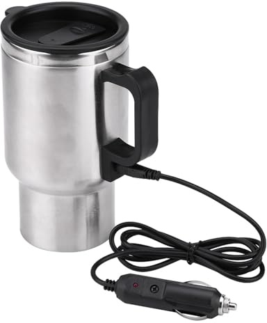 Tazza da viaggio elettrica 12 V, 450 ml, in acciaio inossidabile, riscaldatore portatile per auto e camion