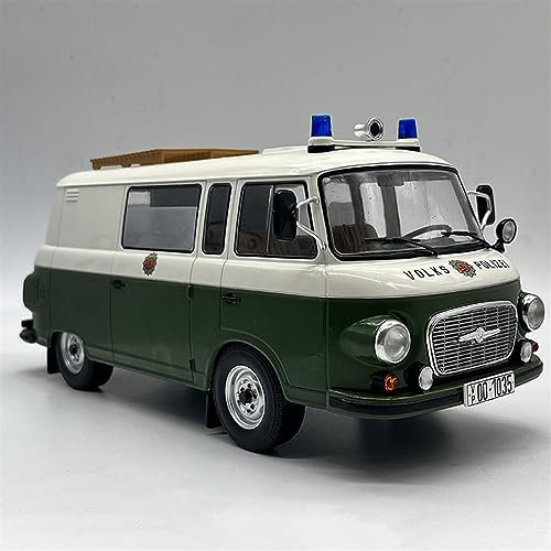 CHENXIAOLAN Miniaturmodell Maßstab 1:18 für BARKAS B1000 Van Polizeiauto, Metall, Erwachsene (Unisex)