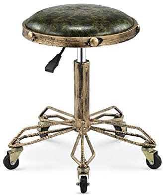GSKDBCC Hocker auf Rädern, rund, hoch, drehbar, drehbar, Hocker, rund, verstellbar, Arbeitshocker (Farbe: Barhocker, 2er-Set, C) ShaoSu (Barhocker, 2er-Set, E) ziyu Chaser of Light