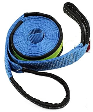 CHFYIJYHM 5 m 8 Tonnen Auto-Abschleppseil mit U-Haken-Schäkel, hochfestes Nylon mit reflektierendem Licht, passend for Auto, LKW, Anhänger, SUV Seil