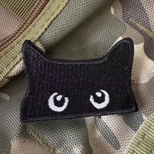 Viusneun Klett Patches, Lustige Katzen Patches Klett Taktisch Moral Hook Loop Aufnäher Kinder Applikation FüR Jungen, MäDchen, Jacken, Jeans, RucksäCke (A)