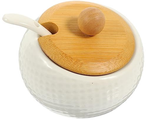 Mikinona Barattoli in Ceramica Per Spezie Da Cucina Con Tappo in Bamboo Contenitori Saliera e Pepe Per Casa Ristorante e Picnic Facili Da Usare e Compatti