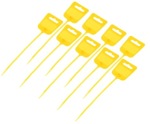 sourcing map 50pcs Marker Cable Zip Ties, 10 Inch Self-Locking Nylon Labels Zip Tie Wraps, Wire Tags Zip Ties for Indoor and Outdoor, 3/16, Yellow