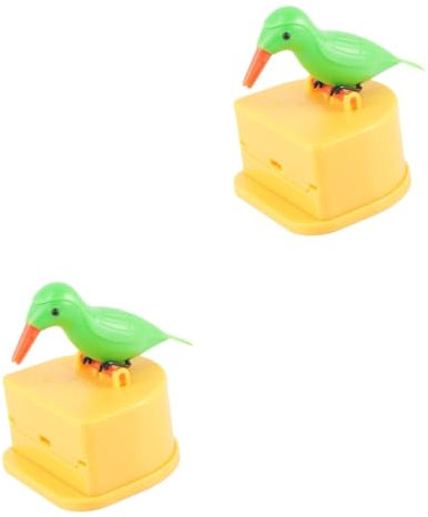 Amosfun 2St Vogel-Zahnstocher-Box Familiar bügler bartwachs Pub gartenloege Zahnstocher-Organizer Zahnstocherhalter automatischer Spender Desktop-Dekoration Zahnstocher-Etui Bambus Green
