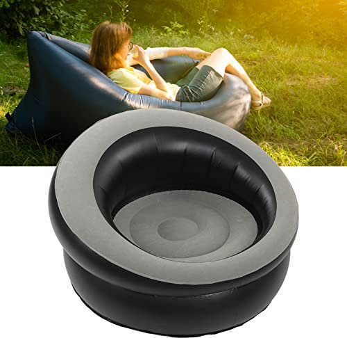 EIMSOAH Aufblasbare Couch, Aufblasbarer Sessel mit Beflockung, Weicher, Bequemer Aufblasbarer Lazy-Sofa-Stuhl für den Außenbereich, Aufblasbarer Stuhl mit Beflocktem Luftsofa für (Grau)
