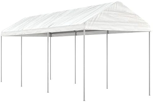 Xichuzi Pavillon mit Dach Weiß 6,69x2,28x2,69 m Polyethylen, Gartenpavillon, Faltpavillon, Pergola, Partyzelt, Standmarkise, Sonnenzelt, Garten Pavillion, Grillpavillon3155503