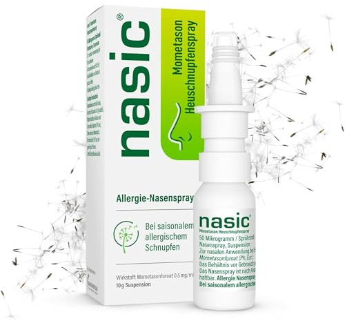 nasic® Mometason Heuschnupfenspray | Wirkt 24 Stunden | 10 g | Nasenspray bei saisonalem allergischem Schnupfen, wirkt 2-fach: befreit die Nase und beruhigt so die Augen, macht nicht müde