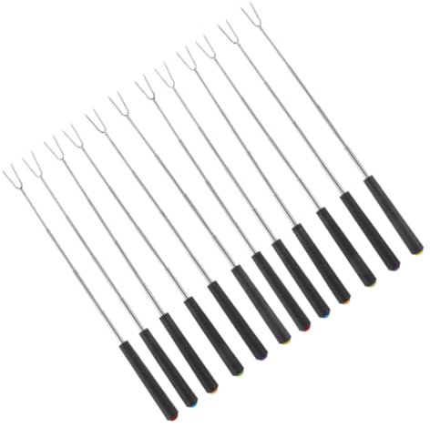 ULTECHNOVO 12pièces Bâtonnets Télescopiques Pour Guimauves Barbecue Fourchettes Rétractables Pour Camping Brochettes Pour Grillades Extérieures