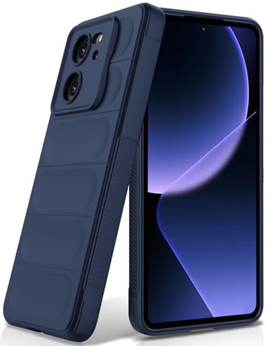 BonYonka Funda de Silicona para Xiaomi 13T/Xiaomi 13T Pro, Azul | Diseño Ondulado Antigolpes, Forro Interior de Microfibra Antirrayas, Tacto Suave y Sedoso, Protección Militar contra Caídas