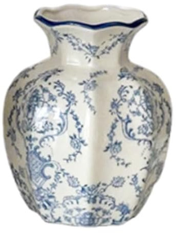 LOVIVER -Blumenvase, Blumenarrangement, Dekoration, Pflanzenhalter, Blaue und weiße Porzellanvase für Tischdekoration auf dem Schreibtisch, Begonie 8cmx15cm