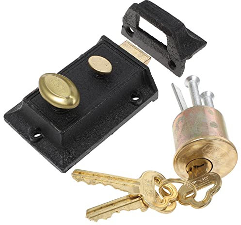 POPETPOP 1 Ensemble Serrure De Porte De à Double Sécurité Verrouillage De Porte Serrures De Anciennes s Serrures De D'entrée Vintage Verrou De Le Fer