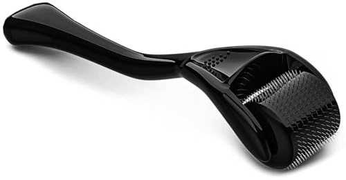 Beard Roller 0,5 mm pour visage, corps et cuir chevelu – Rouleau à micro-aiguilles pour homme et femme avec 540 micro-aiguilles en titane – Rouleau à barbe pour cheveux et barbe