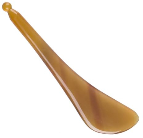 WEKAMOS Natural Yak Horn Gua Sha Scraping Bar for Face and Eye Massage Ergonomic Smooth Manual Body Scraping Tool to Circulation and Portable Aging Massage Instrument
