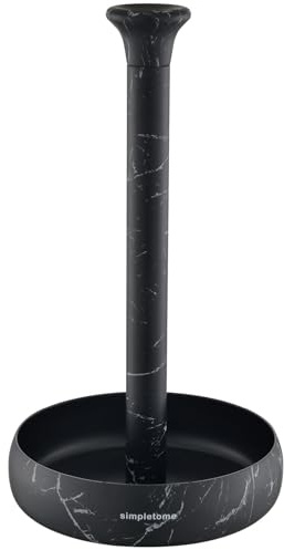 Kitchen Roll Holder Stand Won’t Unravel Water Transfer Print (Marble Black)