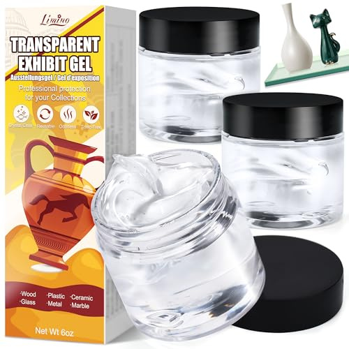 Museum Gel - 170g Entfernbarer Klarer Museumsgel für Museumssammlungen, Rückstandsfrei und Wiederverwendbar, Museum Putty Wax zum Sichern von Antiquitäten, Glas, Keramik und Figuren gegen Umfallen