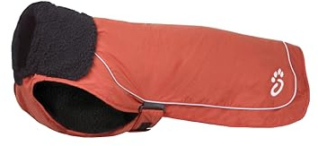 Mountain Paws Waterproof & Windproof Cordura® Fleece-Lined Dog Robe Raincoat, Orange, Medium