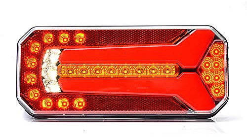 LED Rückleuchte LKW PKW Wohnmobil Wohnwagen Anhänger Leuchte 12V-24V 1111 L/P | Robuste IP66/68 Heckleuchte mit Nebelschlusslicht und 2 m Kabel für Lkw, Anhänger, Transporter und Nutzfahrzeuge.