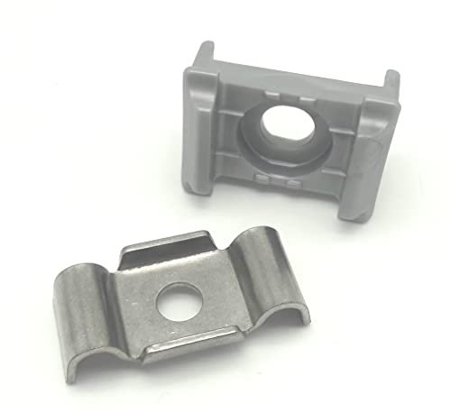 20x Befestigungset Klemmlasche + Auflagebock Halter Doppelstab Mattenzaun Silber Normal
