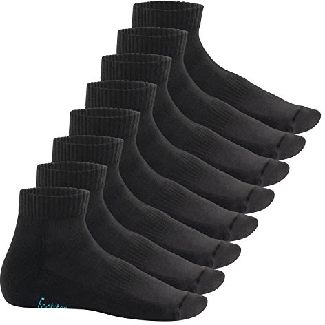 Footstar Dam och herr korta strumpor med frottésula (8 par), bomull – sneak it!, svart, 39/42 EU